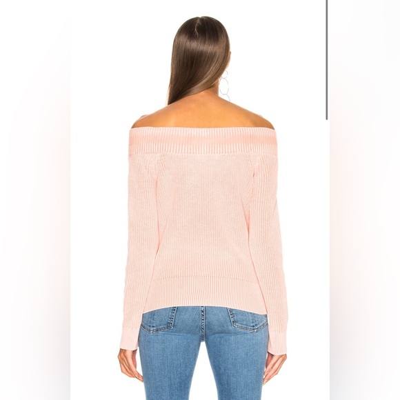 Rag & Bone Peachy Pink Dawn Off Shoulder Knit Cotton Sweater XXS Preppy Beach - Picture 3 of 14